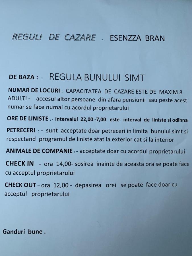 Pensiunea Esenzza Bran  Eksteriør billede